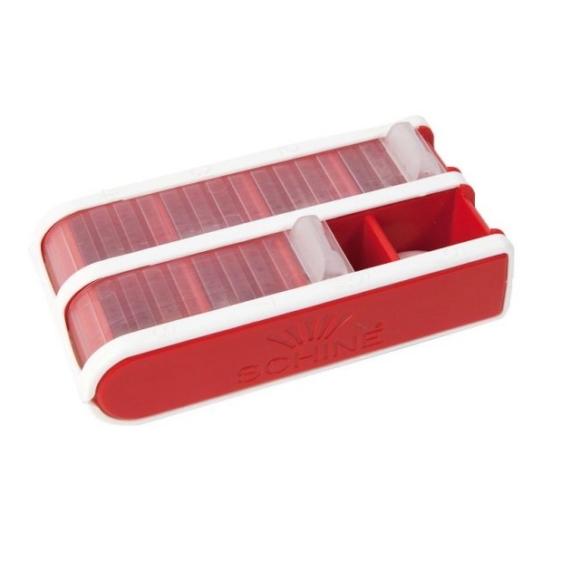 Pill Box Schine, Liten, röd