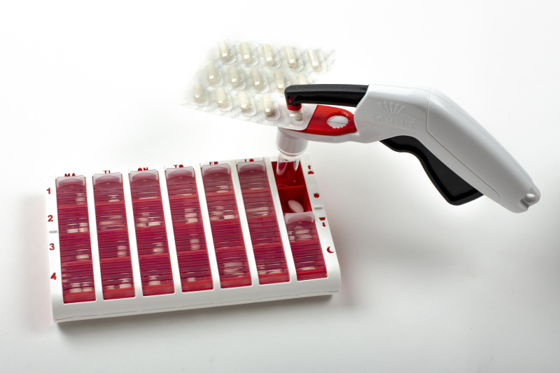 Schine Pill Box Stor Röd